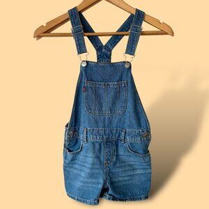 Levi’s Jean Shortalls Girls Size Small 7/8 Medium Wash Western Boho Hippie